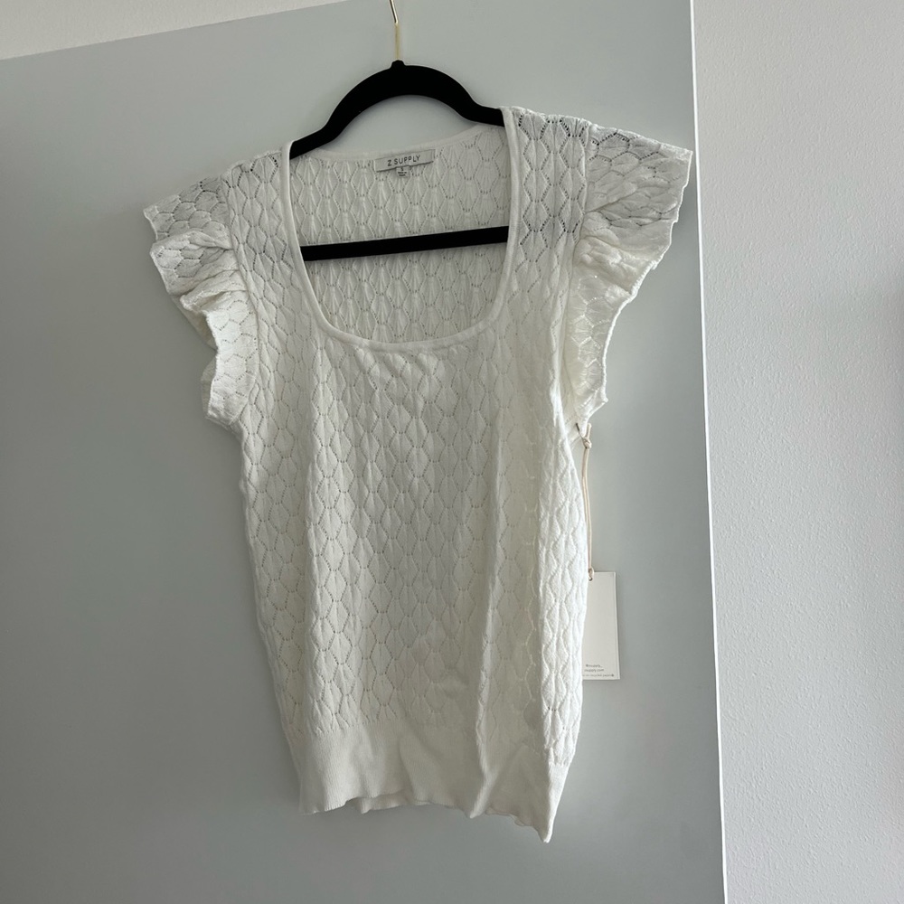 NWT Z supply ruffle sleeve top